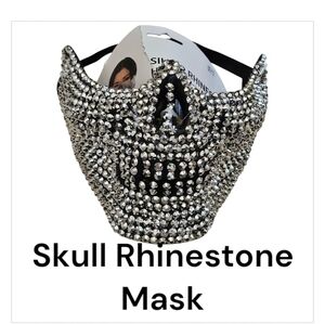 NWT Crystal Embellished Half Skull Mask